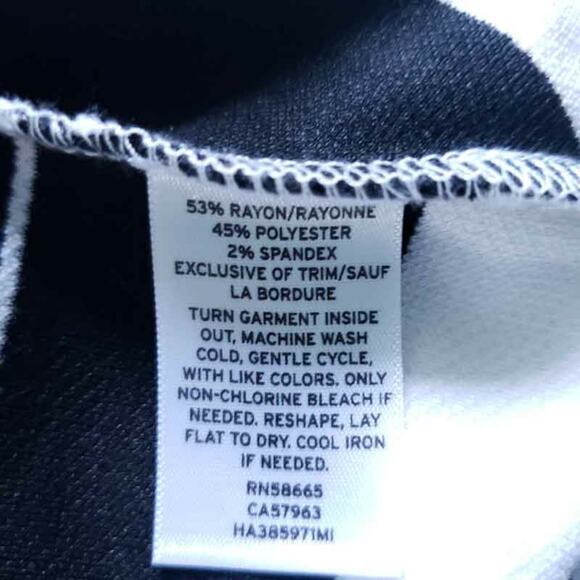 Halogen Career Tank Side Ruching Black White SMALL Sleeveless Shirt Blouse - Picture 6 of 6